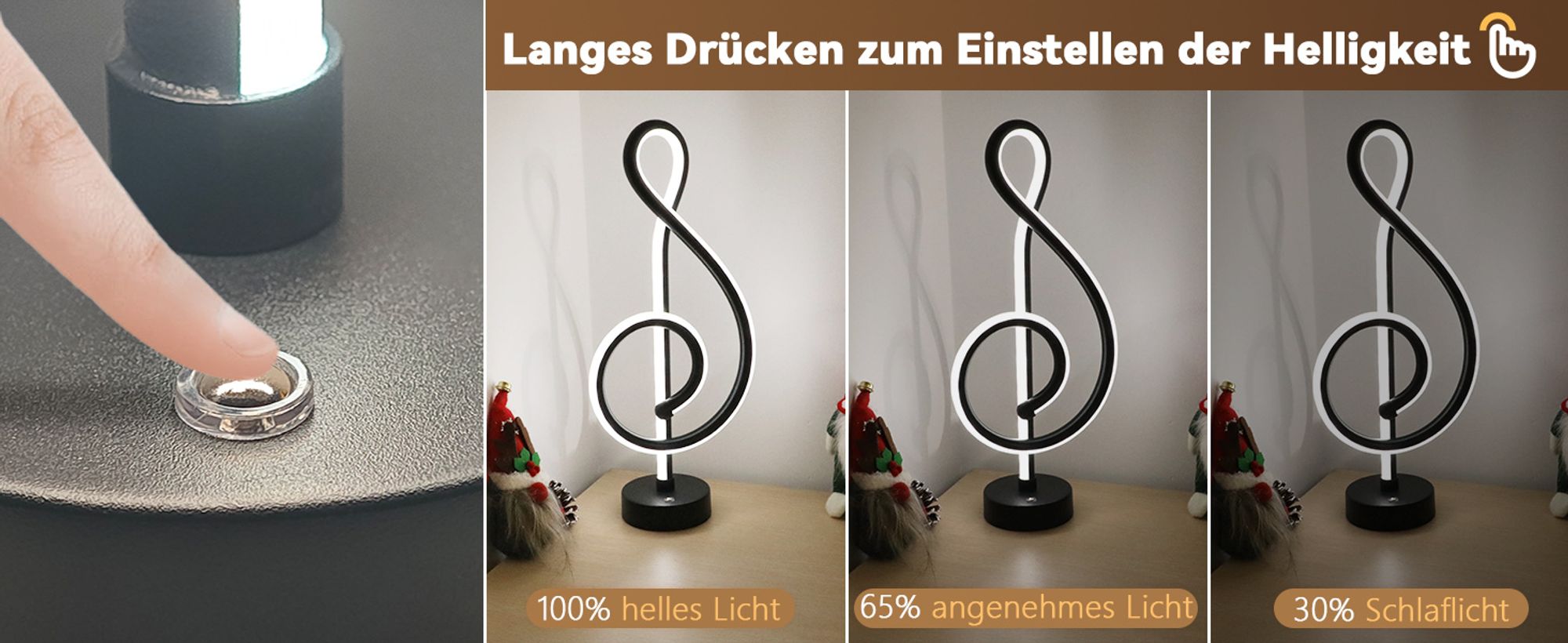ZMH LED Tischlampe Nachttischlampe Kabellos Touch Dimmbar Akku Tischleuchte mit USB Aufladbar Schwarz Nachttischleuchte Wohnzimmer ohne Kabel Batteriebetrieben Modern Tischlampen für Schlafzimmer