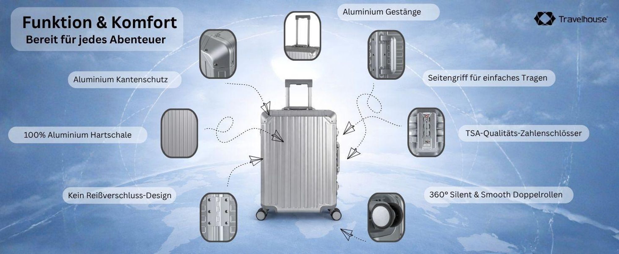Kabinentrolley Aluminium TSA Schloss