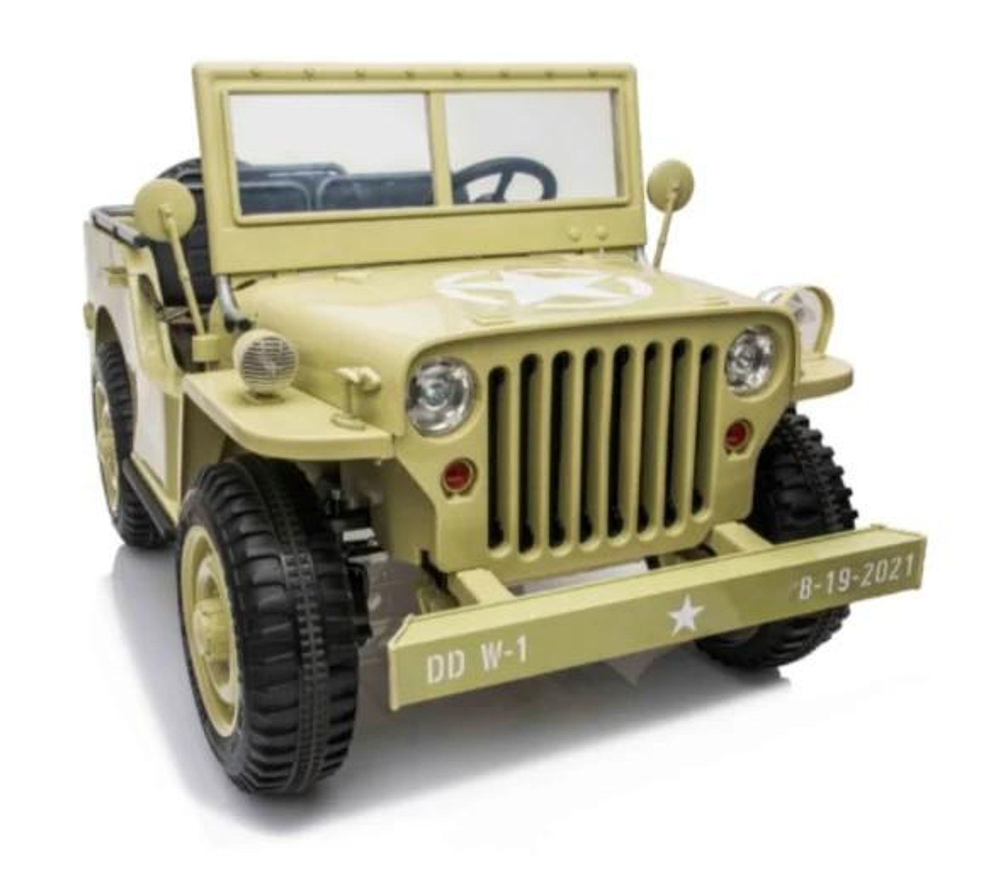 Véhicule pour enfants – Voiture électrique tout-terrain 3 places avec batterie 24V 7Ah et 4 moteurs « Vert Camouflage » (télécommande 2,4 GHz, siège e