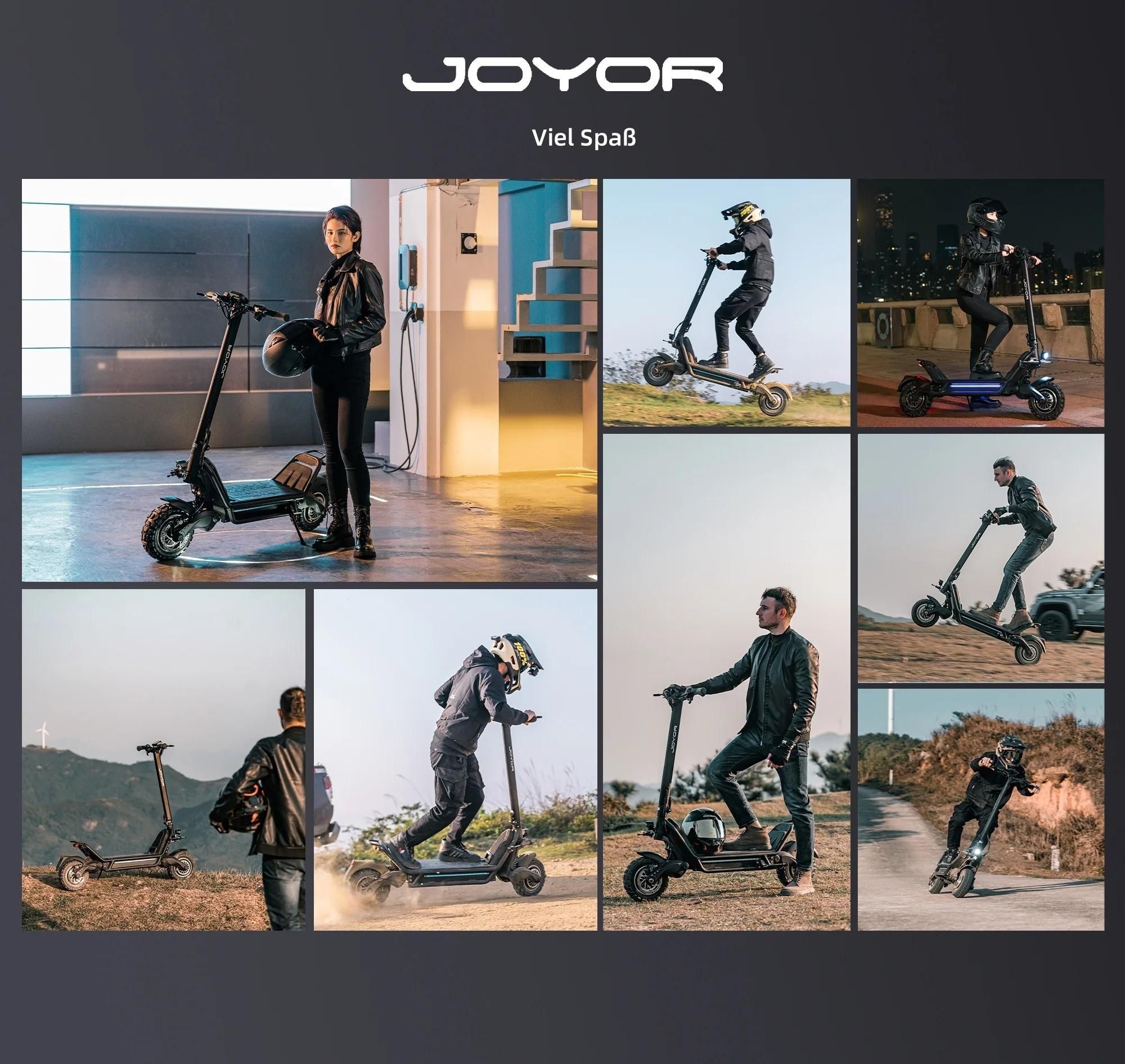 Elektroroller JOYOR E6-S - 1600W*2 Motors 60V31.5AH Batterie 85KM Reichweite Scheibenbremsen - Schwarz
