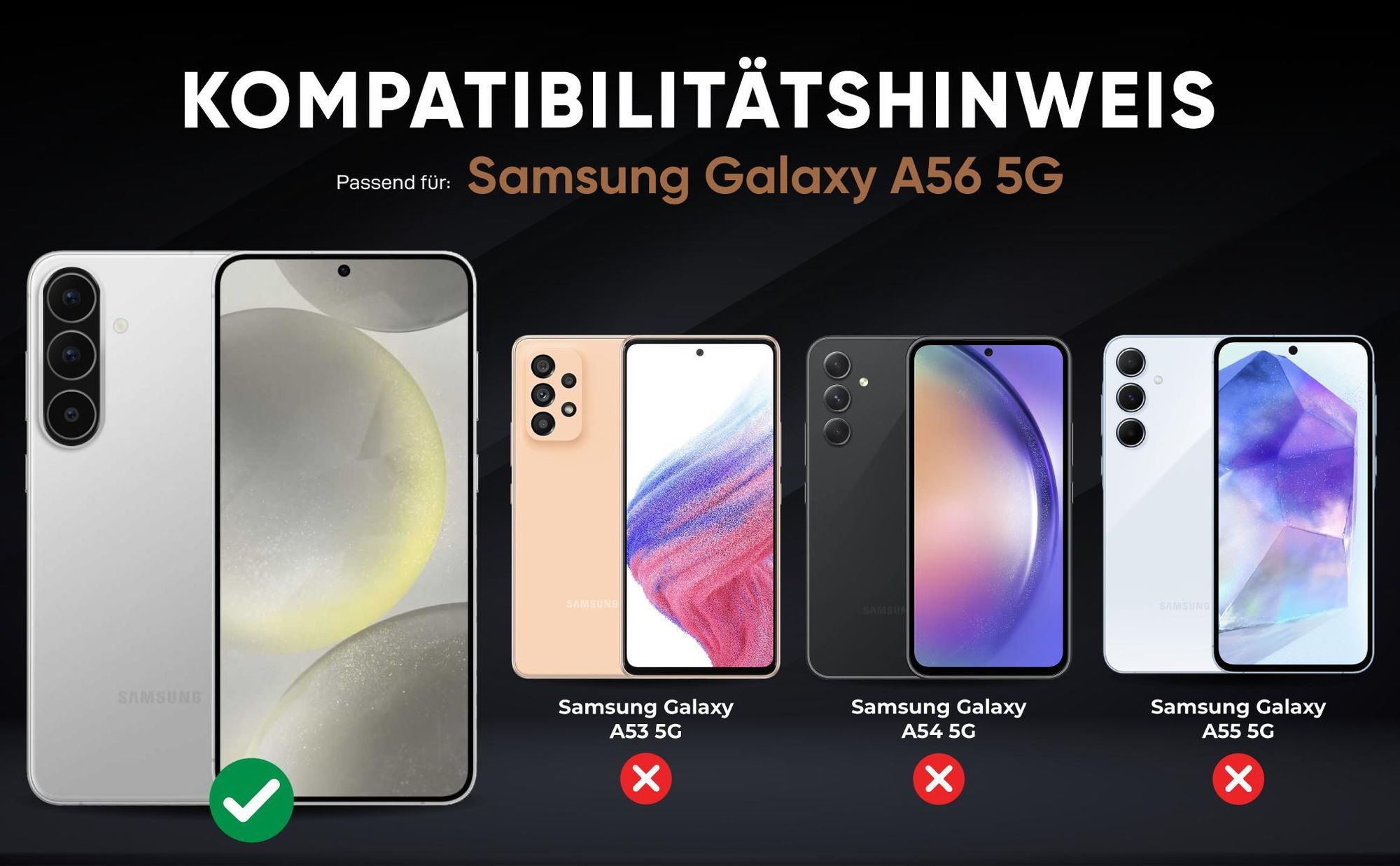 Kompatibilitätshinweise Hülle für Samsung Galaxy A56 5G