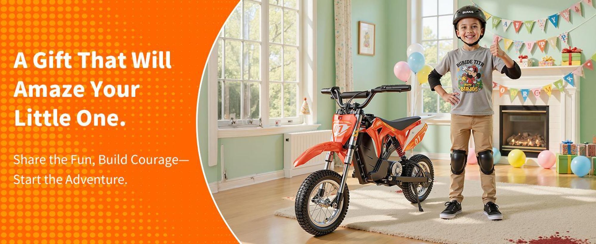 Elektryczny motocykl HillMiles dla dzieci w wieku 4–12 lat z akumulatorem 36 V 4 Ah, zasięgiem 20 km, podwójnym zawieszeniem, 3-biegową skrzynią biegów, MileRocket 1