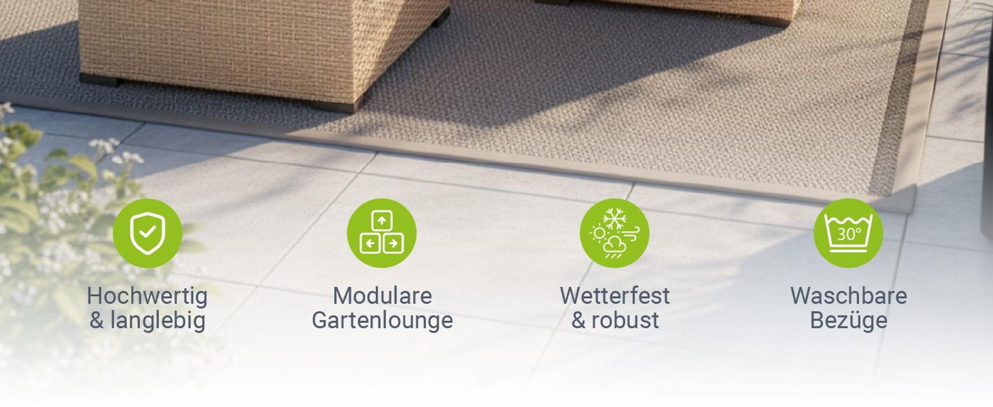 Juskys Polyrattan Lounge Punta Cana M schwarz – Gartenlounge Set für 3-4 Personen – Sitzgruppe mit Sofa, Tisch & Hocker - Sitzbezüge in Creme