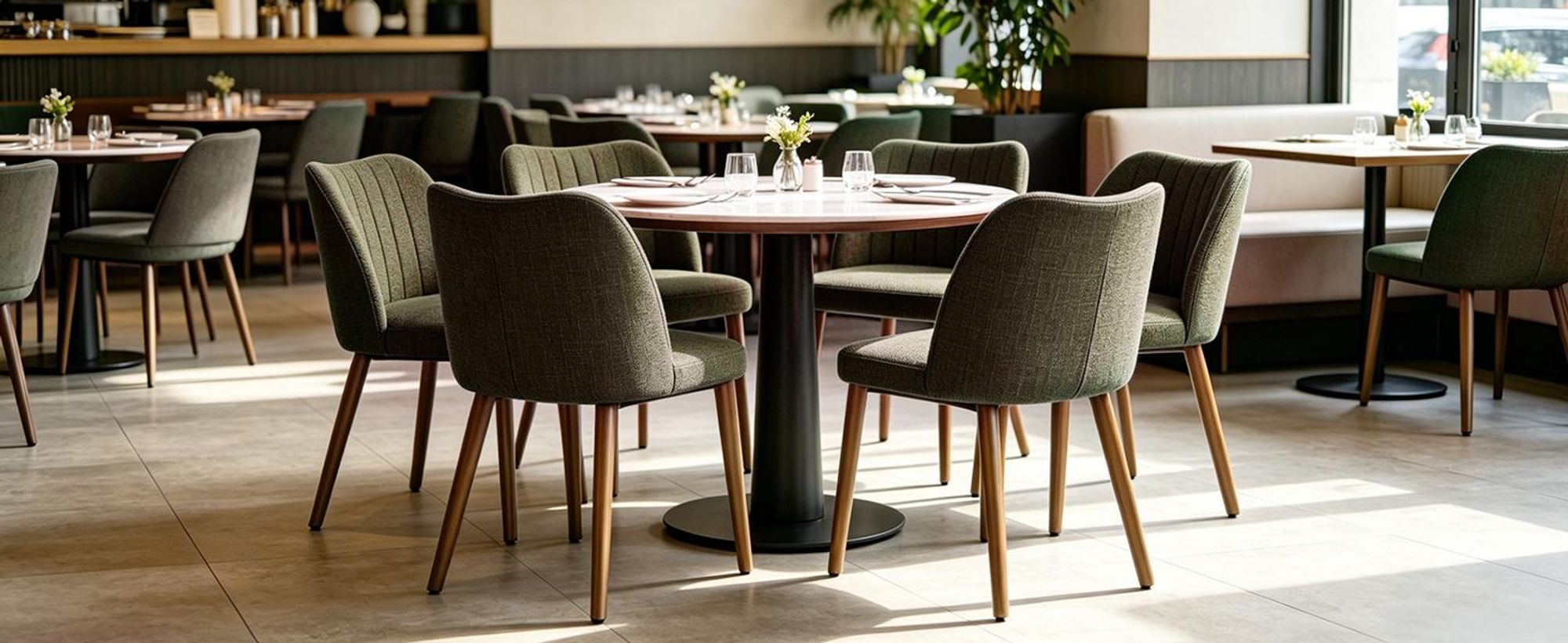 Duhome Esszimmerstuhl 2er Set Leinenstuhl Gepolstert mit Holzbeinen Modern Küchenstuhl für Esszimmer Wohnzimmer Küche, Grün