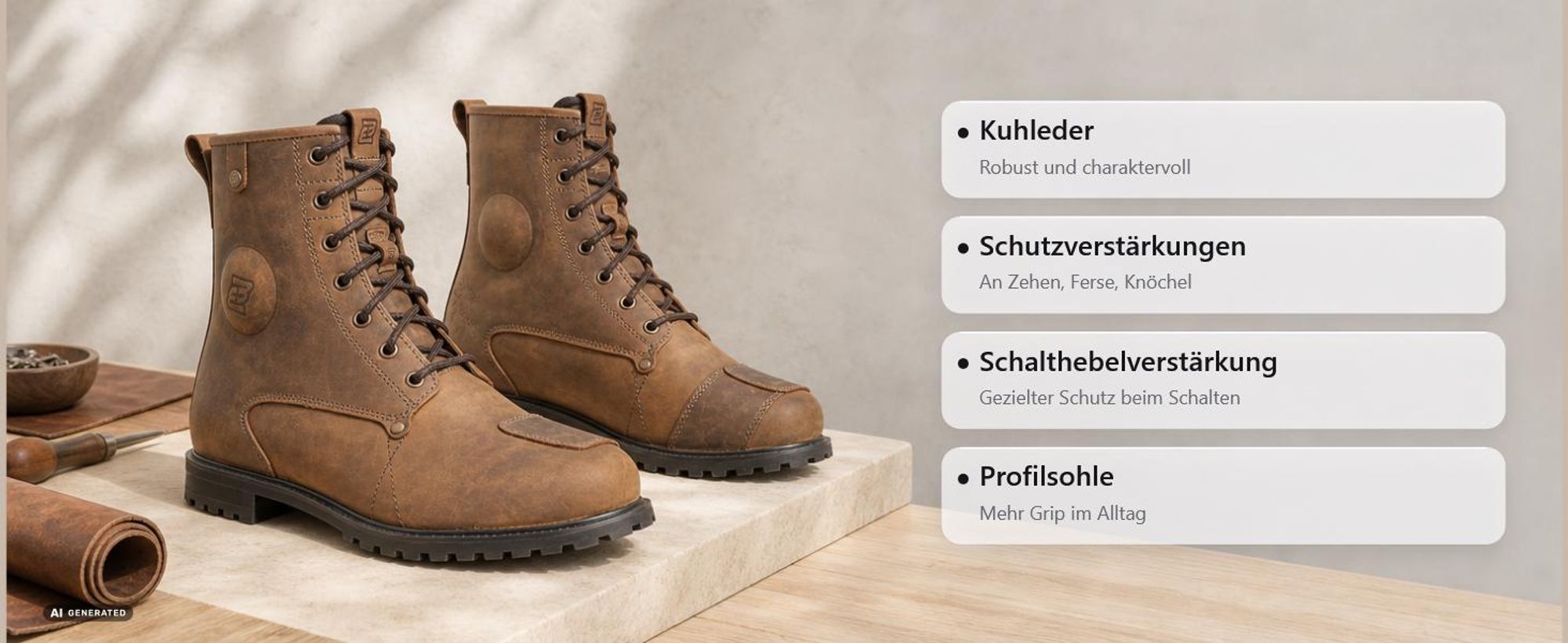Bogotto Nashville Motorradstiefel, schwarz, 38