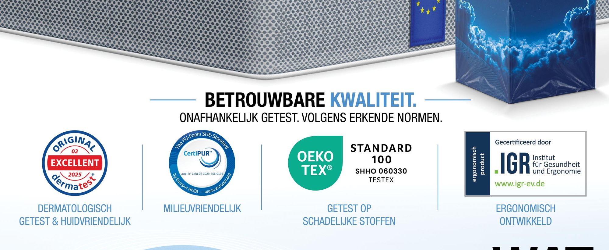 ELONEO Visco-elastische matrastop, 180x200 cm, matrastop met memory foam effect, 5 cm dik, matrasbeschermer voor bed en boxspring