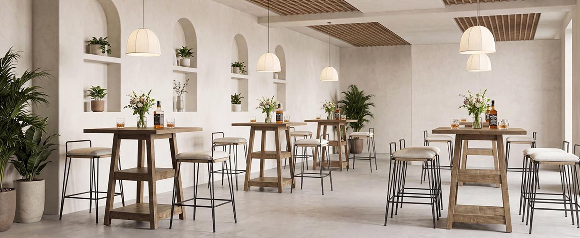 Een vierkante bar tafel van 90 cm hoog met twee niveaus van opbergruimte – Hoge bartafel voor 2-4 personen, cocktailtafel in landelijke stijl (alleen tafel)