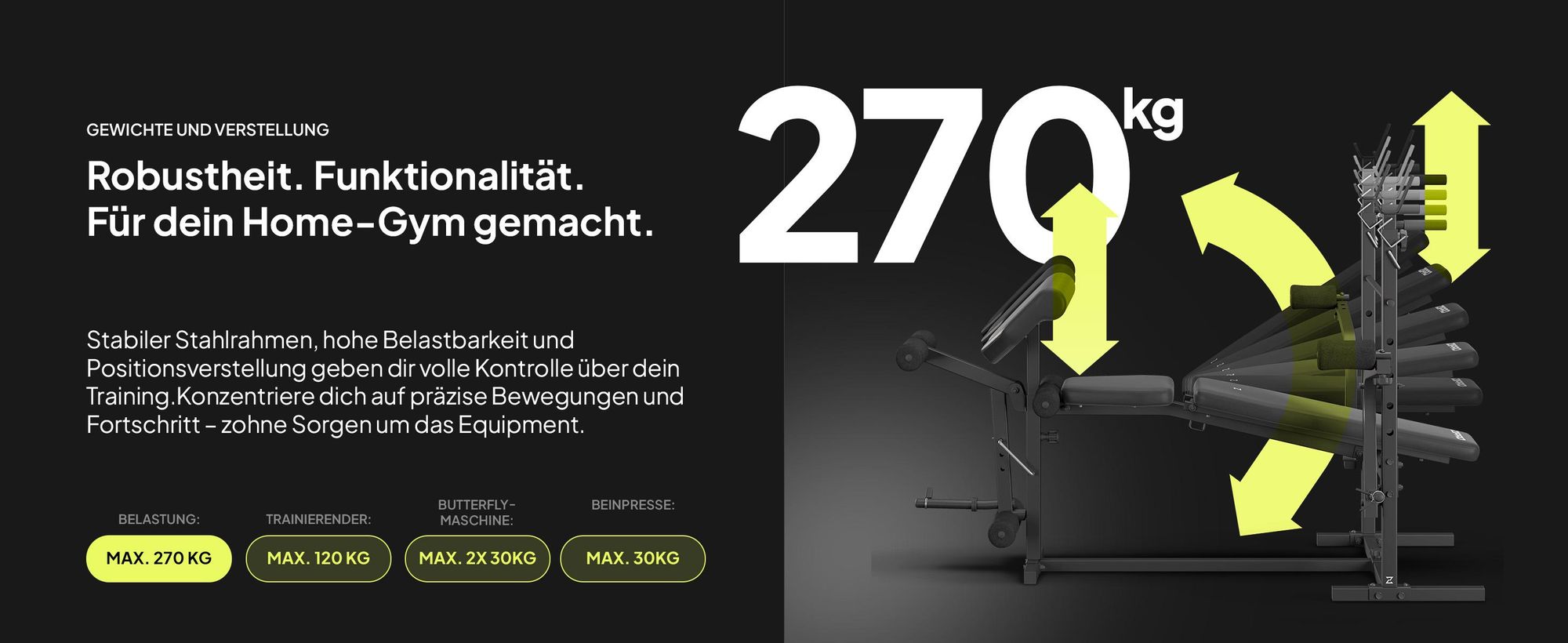 Zipro Multifunktions-Hantelbank Ripped – Kraftstation mit Butterfly Beincurler Inkl. Curlpult & Dip-Station Verstellbare Schrägbank mit Hantelablage