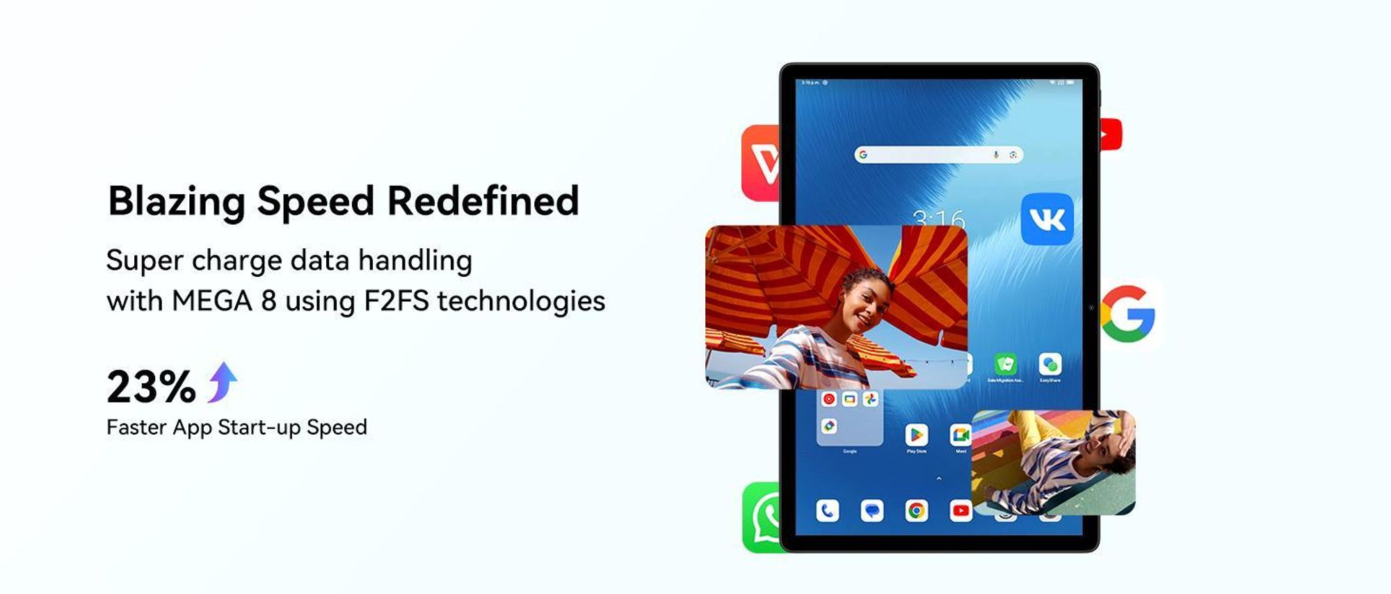 Blackview Tablet Mega8, 13 Zoll, 2K FHD, Dual 4G LTE+5G WiFi, mit 36GB(12+24) RAM+ 512 GB ROM(2TB TF), 11000mAh, Android 15, Octa Core T620, AI tablet