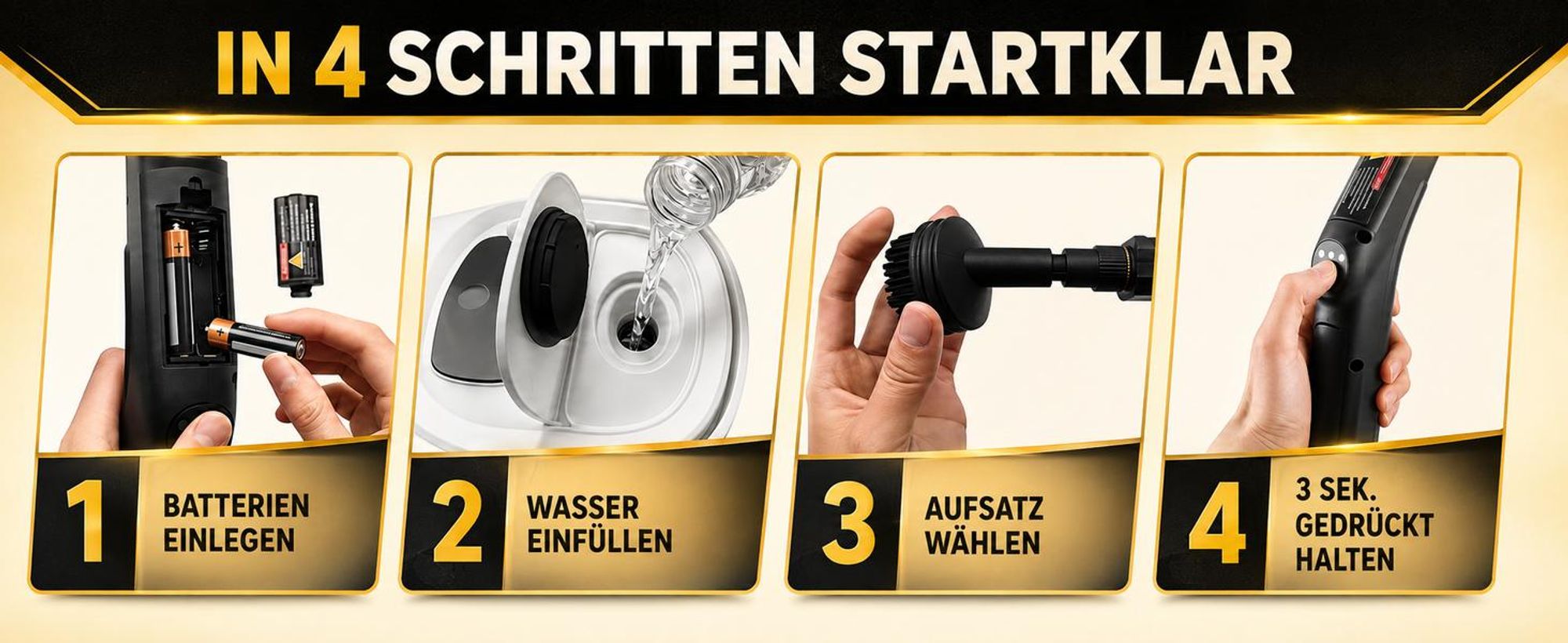 2500W Tragbarer Dampfreiniger, 1,6L Wassertank, 3 Dampfstufen am Griff, 15s Aufheizen, Mehrzweck-Dampfreiniger mit 19 Zubehörteilen für Böden und Sofa