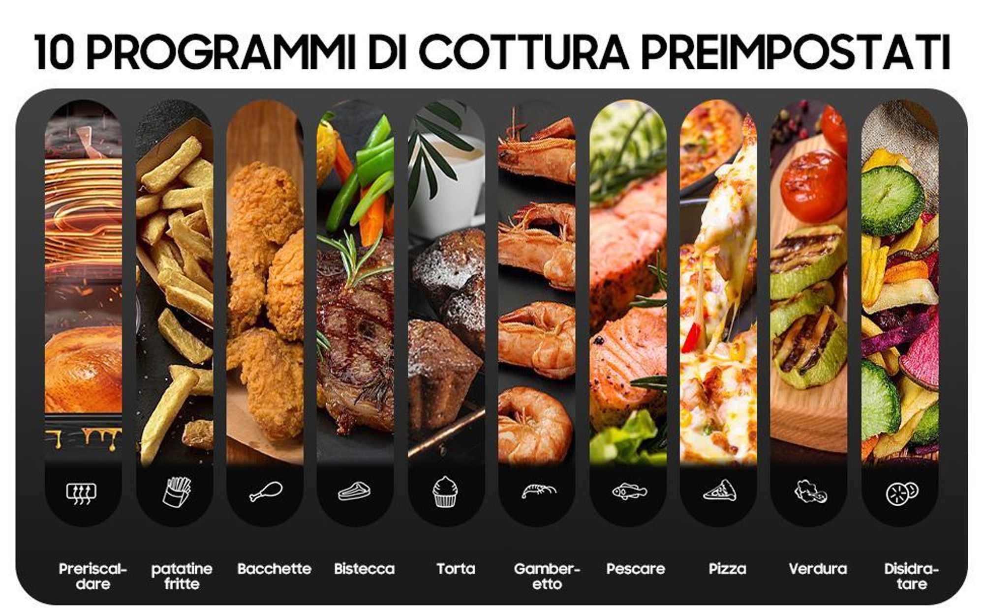 Friggitrice ad aria Airfryer da 12L con doppia camera e finestra trasparente, 2 cestelli separati, funzione "Dual Cook", sincronizzazione della cottura, cottura senza olio, 2600W, digitale, per risparmiare tempo