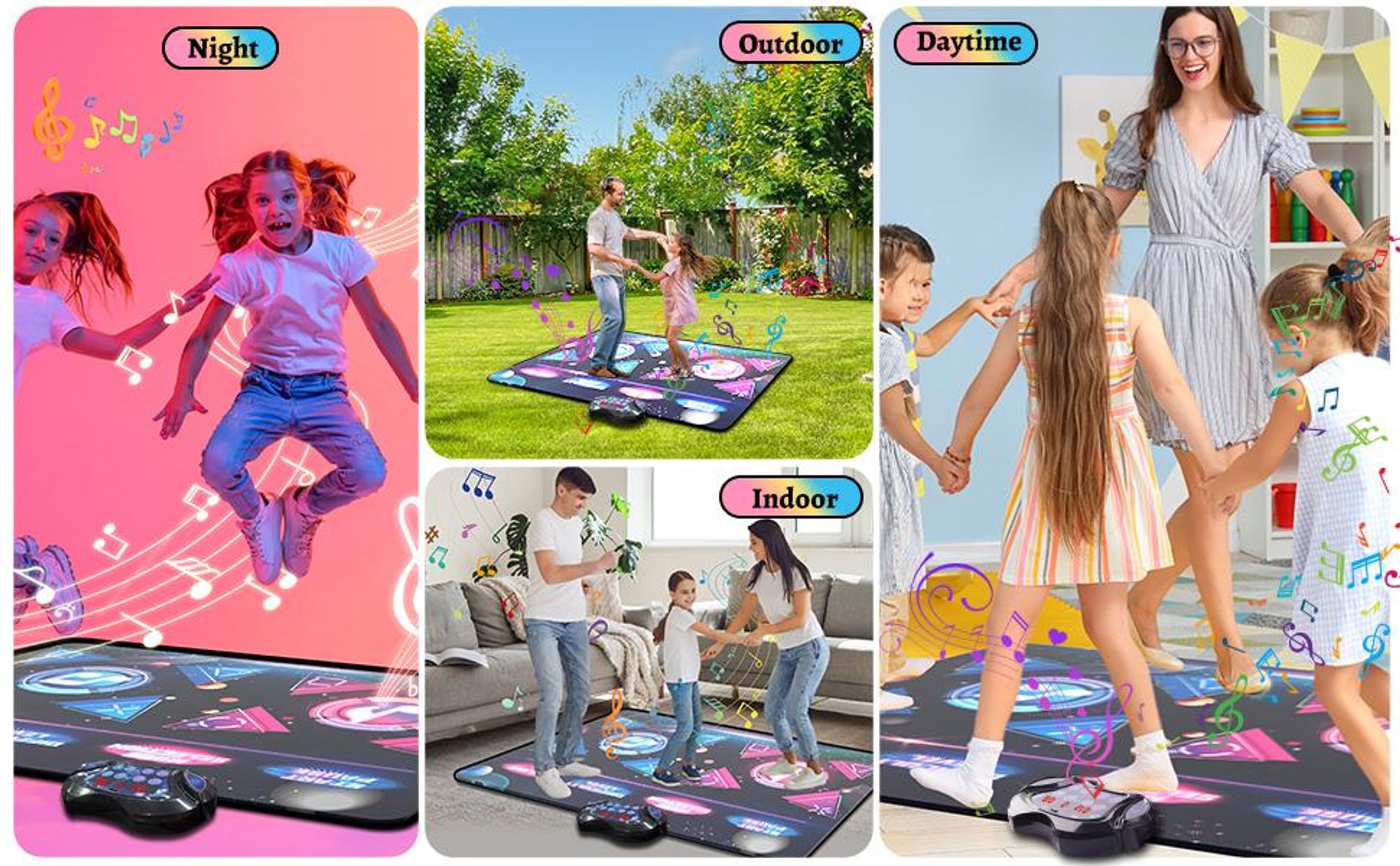 Tanzmatte, Musikmatte, Doppelt Musikalische, 8-Tasten-Rhythmus-Step-Spielmatte, 2 Wettbewerbsfähigen Modi,12 Spielen, elektronisches Tanzpad mit LED