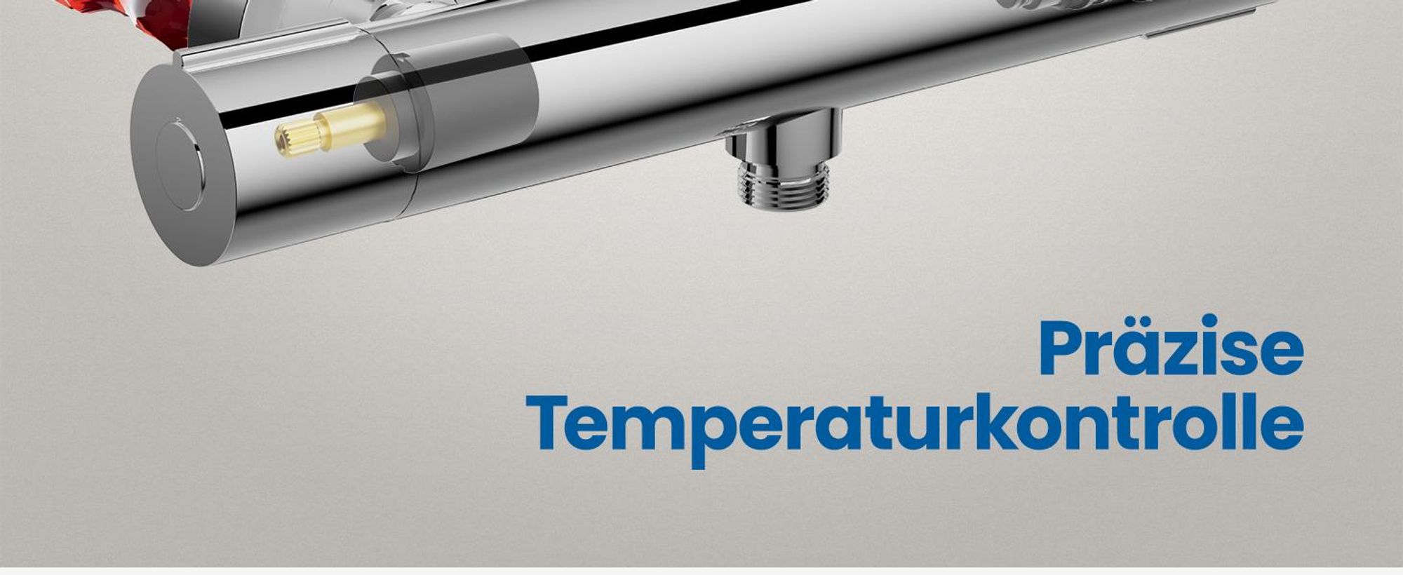 Auralum Duschthermostat Duscharmatur, Duschmischerventil mit 38 ° C Sicherheitstaste, Heiß- und Kaltwassermischer Konstanter Temperaturregelbereich für Badezimmer - Chrom