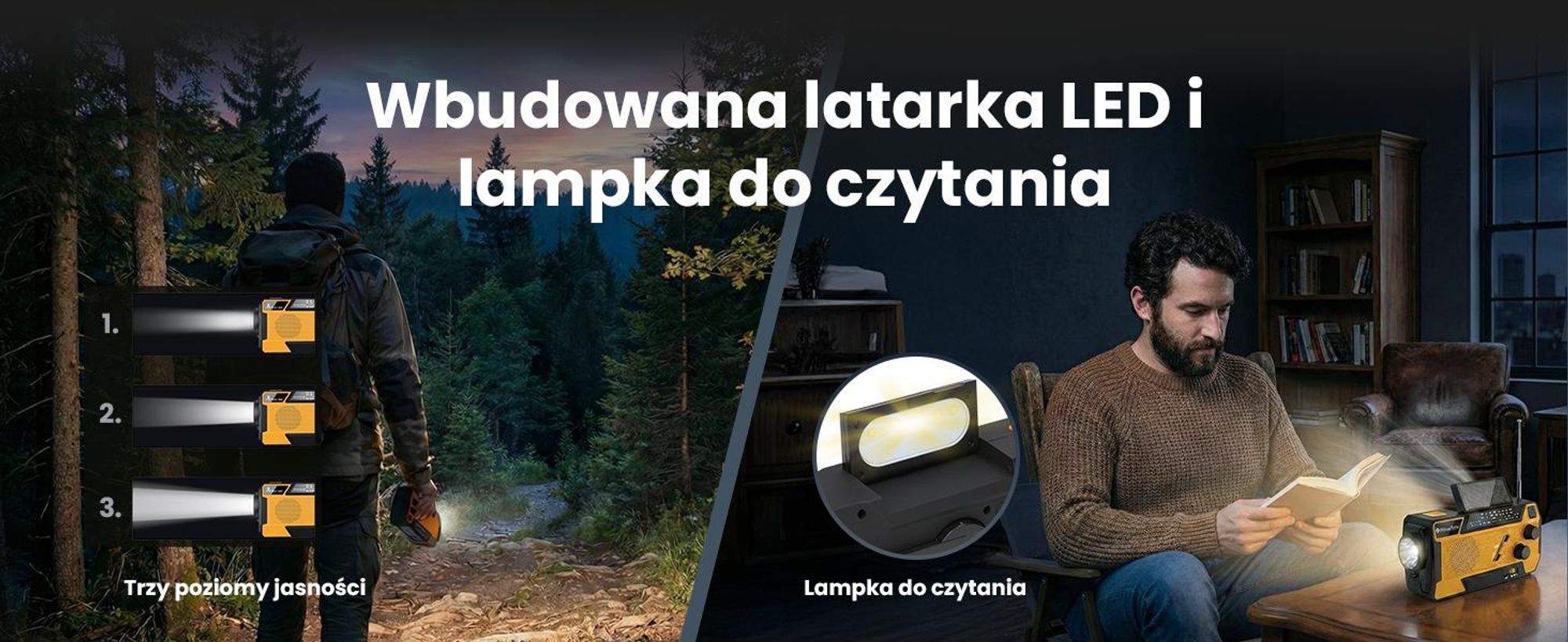 Extralink RADIO AWARYJNE SOLARNE Z KORBKA DYNAMO POWERBANK 4000MAH Z LATARKA SOS SR-4000, Przenośny, Analogowy, AM, FM, 87 - 108 MHz, 552 - 1620 kHz, 3 W