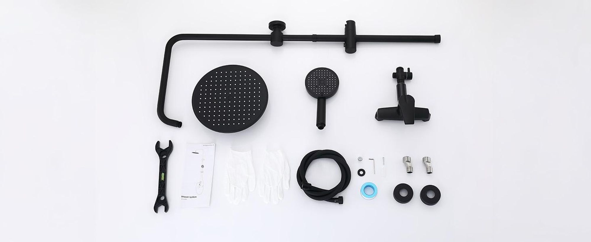 Homelody Duschsystem mit armatur, duscharmatur komplettset mit LED-Anzeige, regendusche mit 250MM kopfbrause und Handbrause, Schwarz