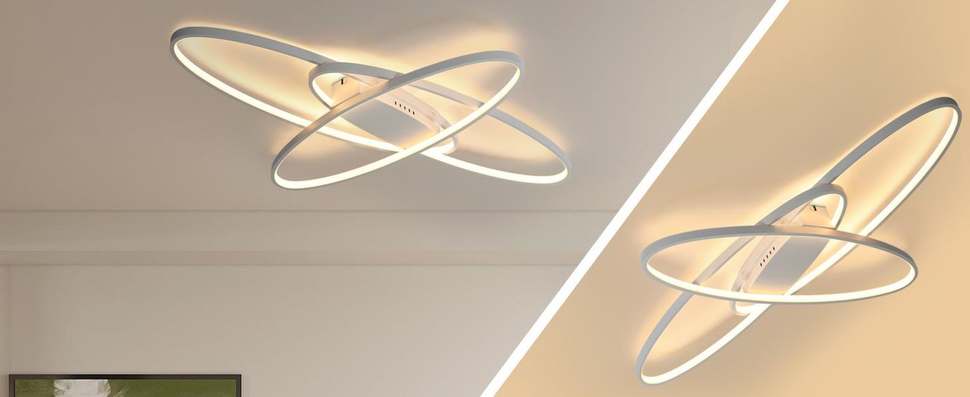 ZMH LED Plafoniera bianca dimmerabile con telecomando Plafoniera decorativa per interni 75W per soggiorno camera da letto cucina ufficio
