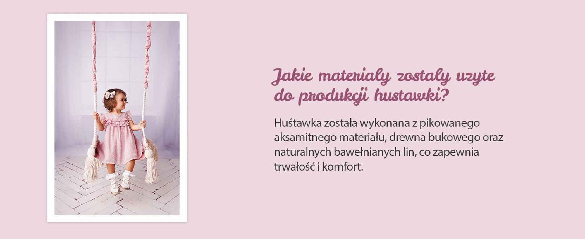 Create for you® - Drewniana Huśtawka dla Dzieci z Liną Bawełnianą Bezpieczna - Bujak Dziecięcy, Siedzisko Indoor Miękki Materiał, z Regulacją Wysokości - Beż