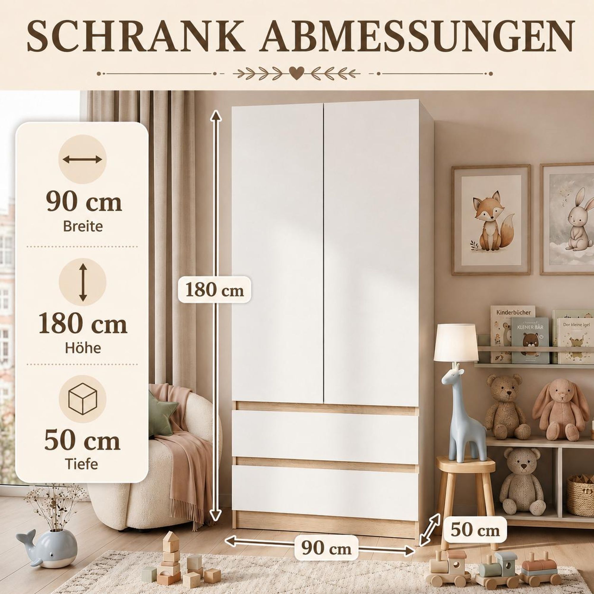 Der Kleiderschrank ist nicht zu groß, passt aber in jedes Zimmer Ihres Hauses.