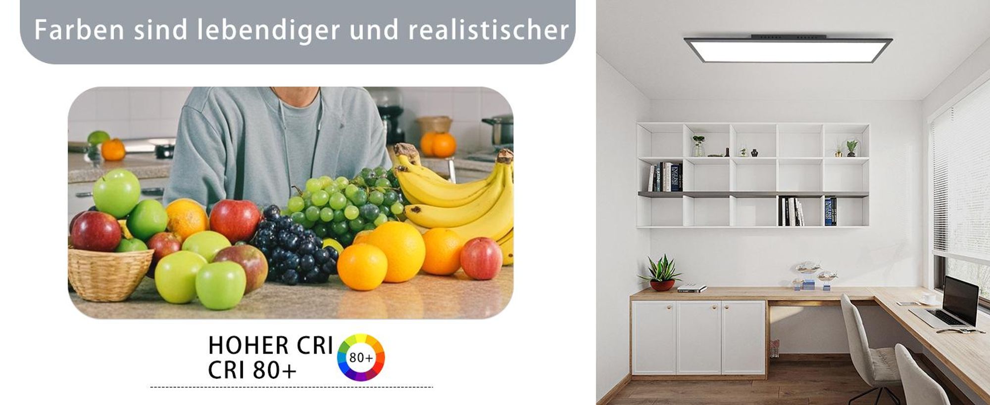 ZMH LED Panel Deckenleuchte 40W Deckenpanel Dimmbar 120x30 CM Deckenlampe Flach Büro mit Fernbedienung Büroleuchte für Küche Schlafzimmer Flur
