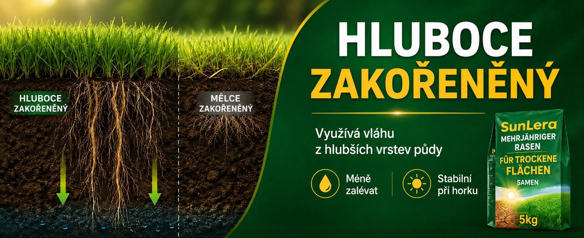 EcoDeco travní osivo pro suchá místa 5 kg, směs pro trávník s vysokou odolností vůči suchu a slunci