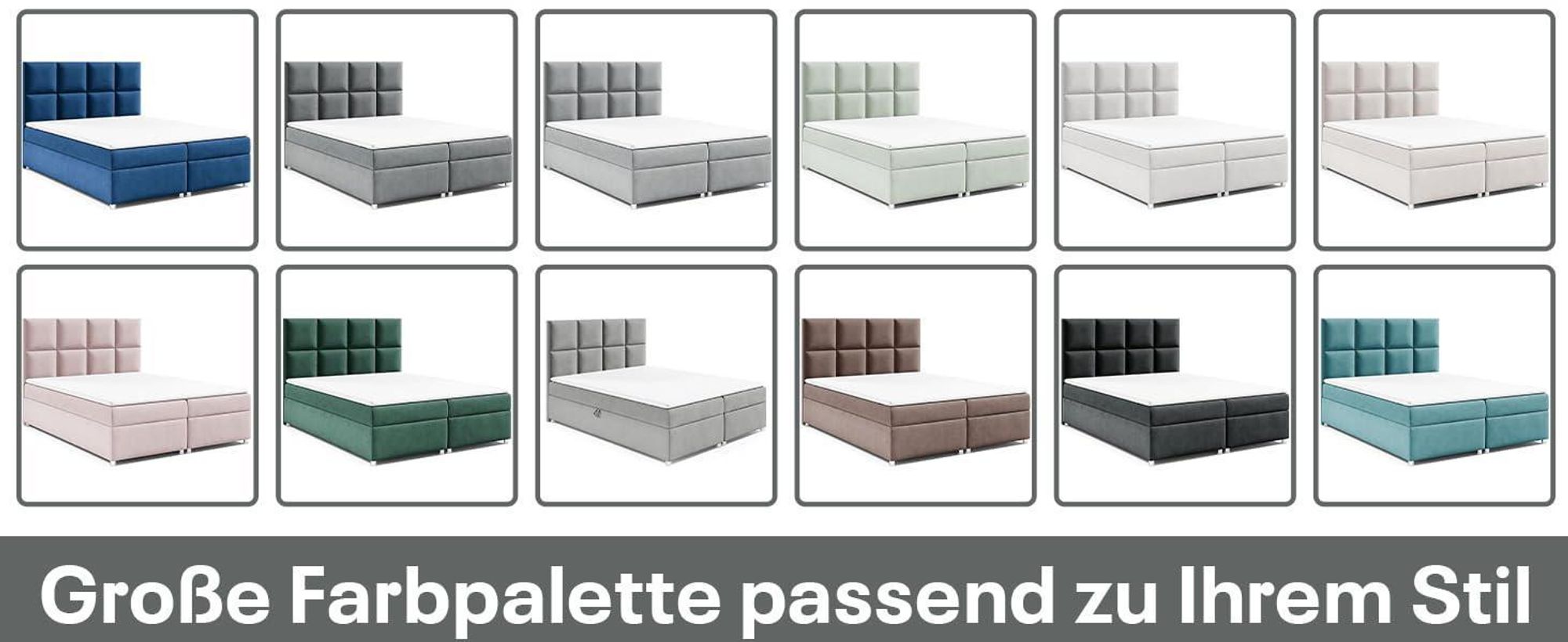 Best for Home Boxspringbett mit Bettkasten Trinity K-2 Bonellfederkern inkl. Topper, mit Lieferung 180x200-Mintgrün