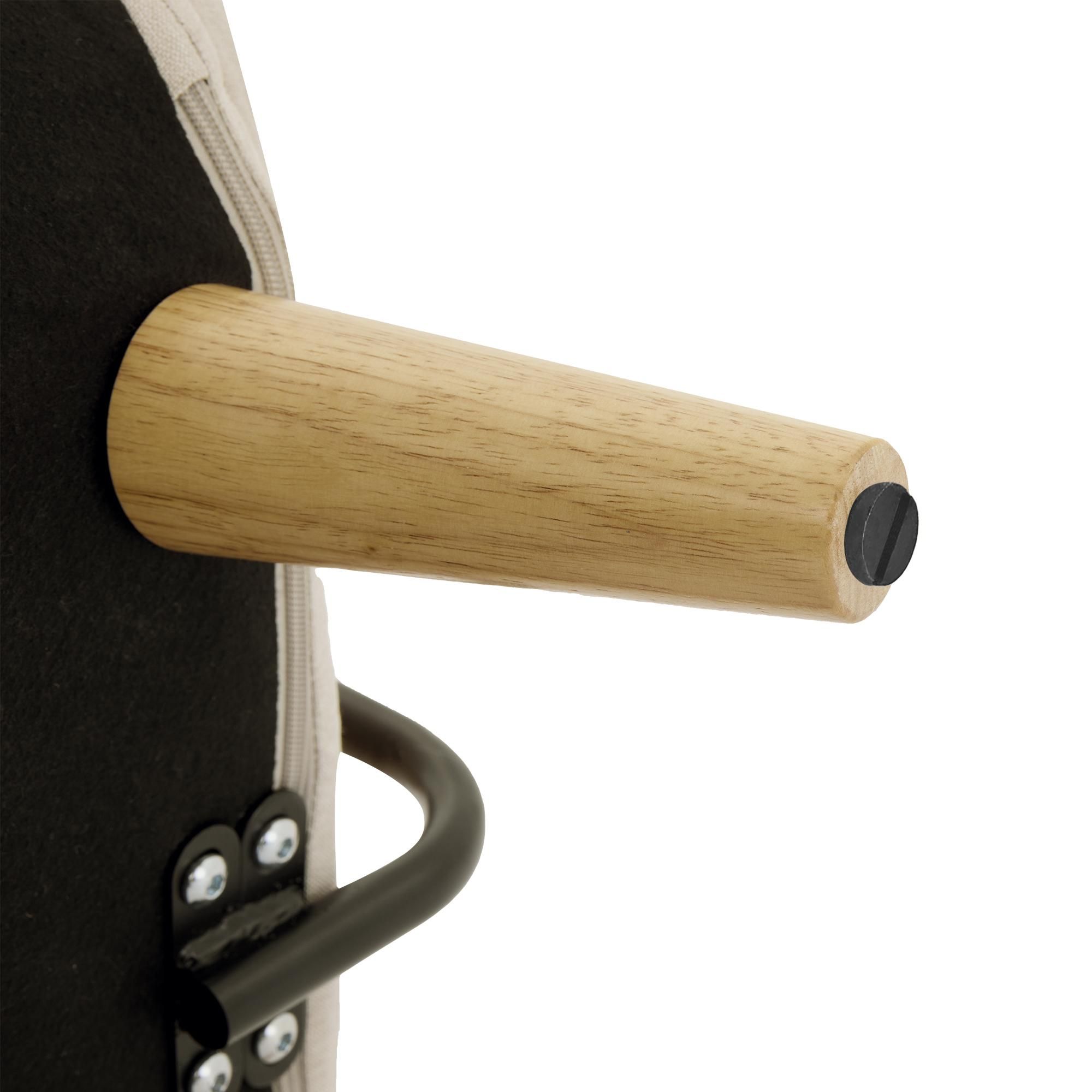 Merax Sessel, 3-in-1 Umbausessel mit Schlaffunktion, 6-fach verstellbar, Holztablett, Lordosenstütze & Kissen, Leinen, Beige