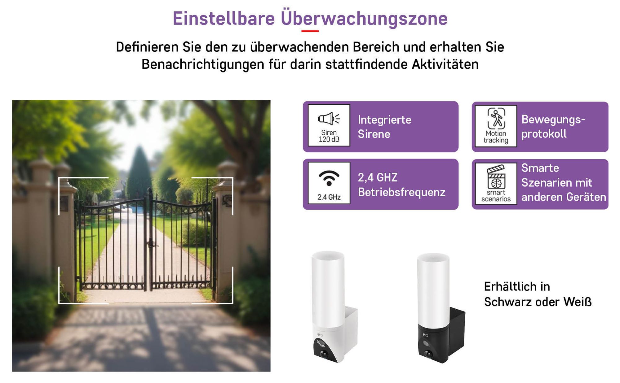 EMOS GoSmart Outdoor Überwachungskamera mit WiFi und App + 1200lm LED-Leuchte, rotierende 3 MP IP-Kamera mit Licht, H4065