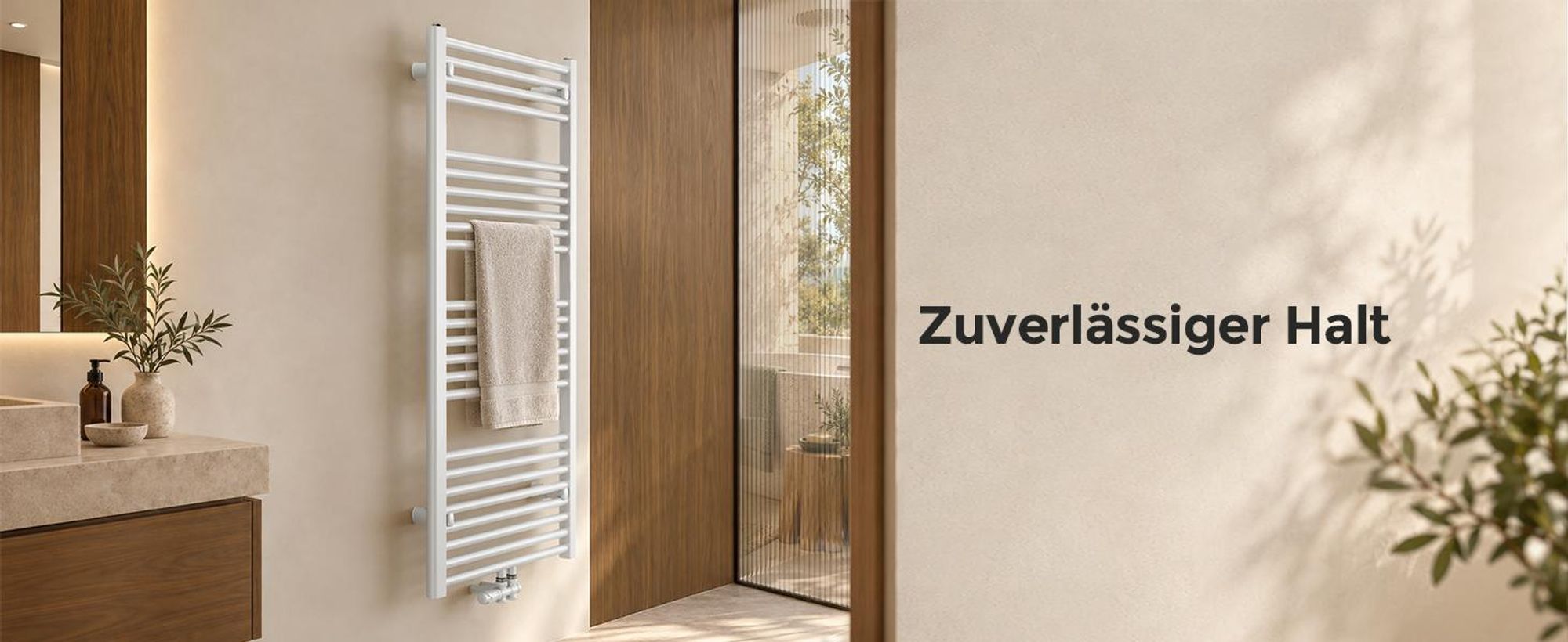 Heizkörperhalterung Wand, 4er-Set Weiß, für gerade Rundrohre Ø22–25 mm, Rohrmittenabstand 40–45 mm, 20mm Verstellbereich, bis 50 kg Gesamtlast,1 Stück