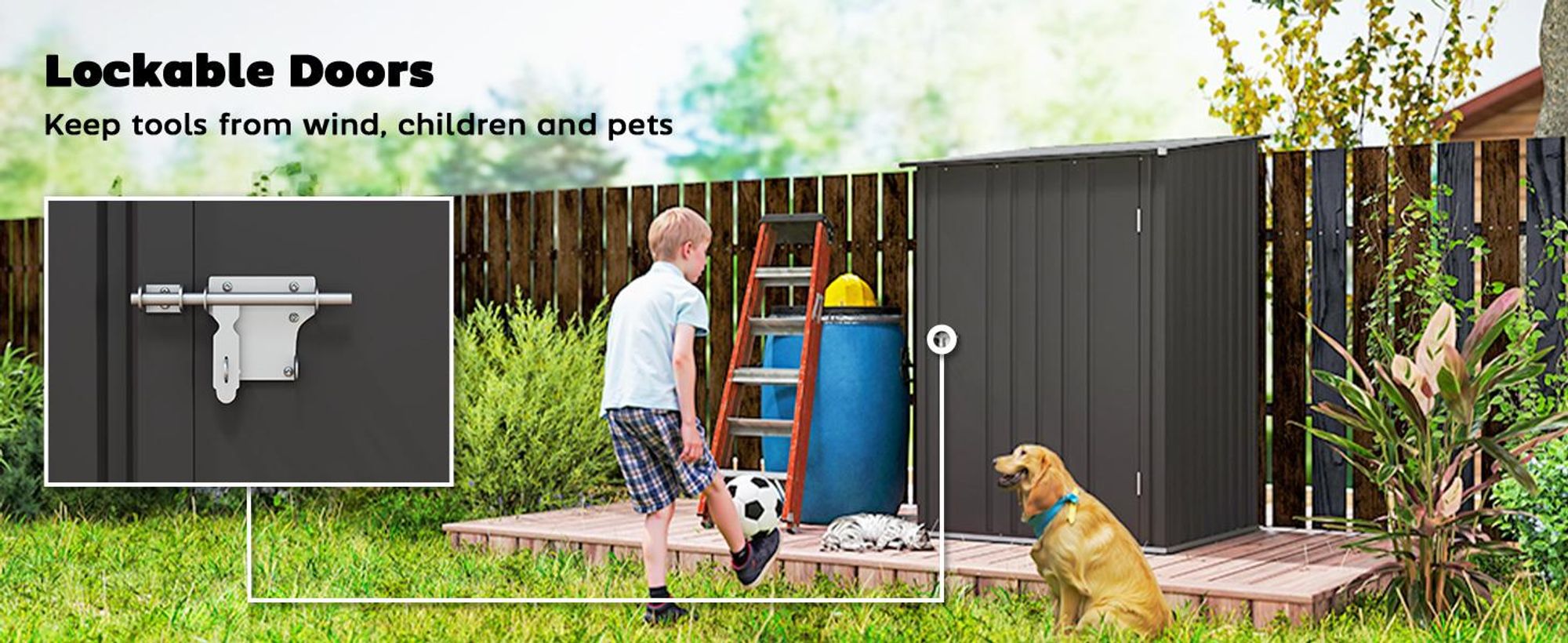 Domek narzędziowy Outsunny z metalu, 1,6 m³, 100 x 103 x 160 cm, z dachem dwuspadowym, zamykanymi drzwiami, odporny na warunki atmosferyczne, do ogrodu, na zewnątrz, ciemnoszary