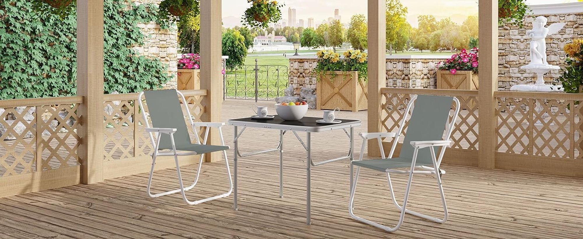WOLTU Campingstuhl klappbar, Klappstuhl Leichter für Outdoor, Angelstuhl mit Armlehnen, Strandstuhl Klapphocker für Camping Strand Garten Terrasse, Dunkelgrau