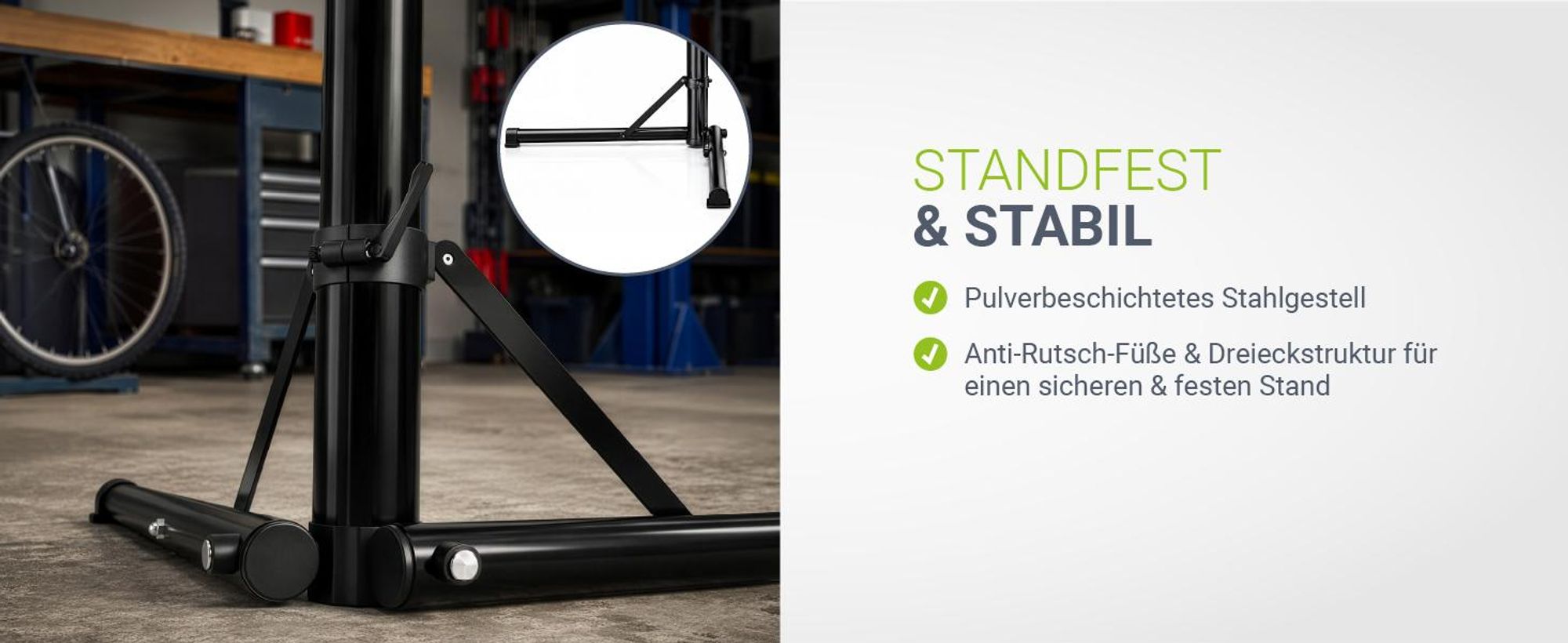 Juskys Klappbarer Fahrrad Reparaturständer - höhenverstellbar, bis 50 kg, lackschonende Gummibeschichtung