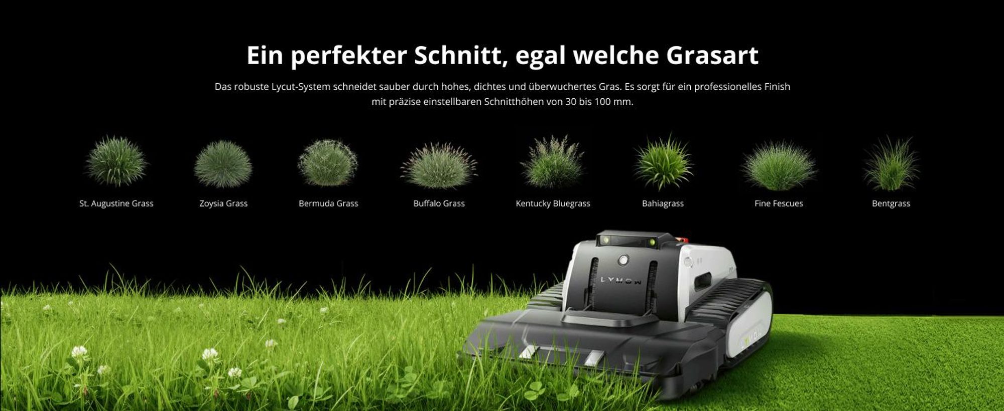 Mähroboter Lymow One Plus 5A 40cm/4000m² pro Tag, Kartierung bis zu 60.000m², ohne Begrenzungsdraht mit RTK-Cloud Techno