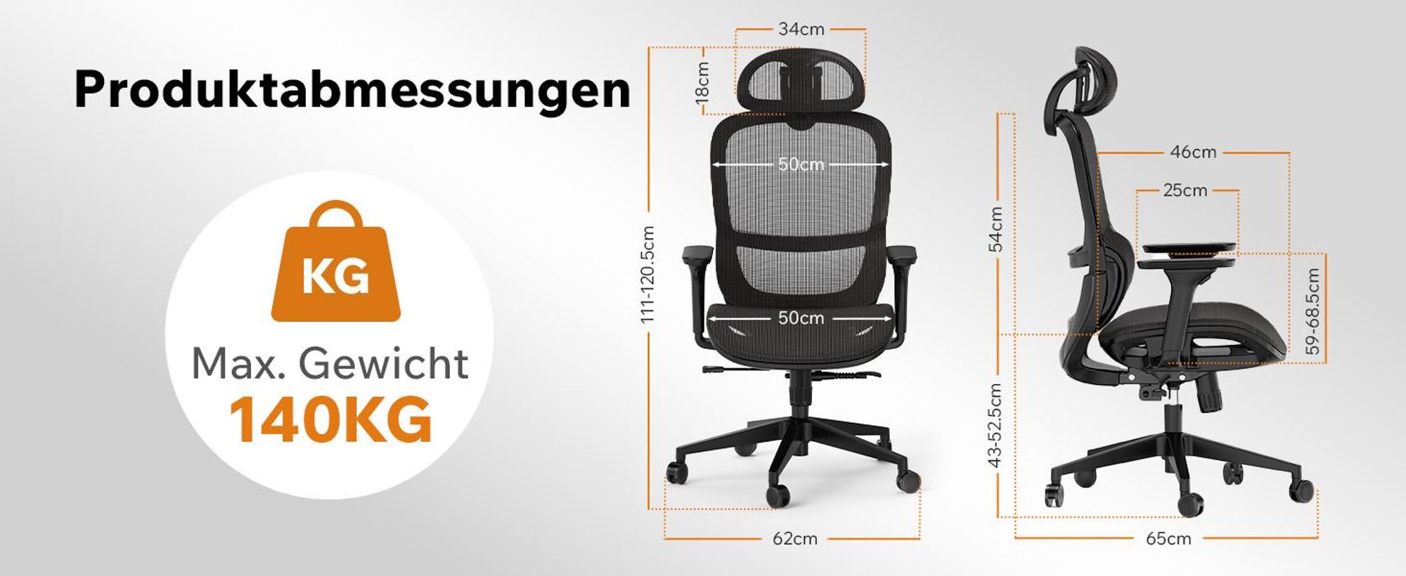 SENSE7 Neyo Ergonomischer Bürostuhl Schreibtischstuhl Schwarz Voll-Mesh 3D-Armlehnen Kopfstütze Synchronmechanik Homeoffice Chefsessel 140 kg