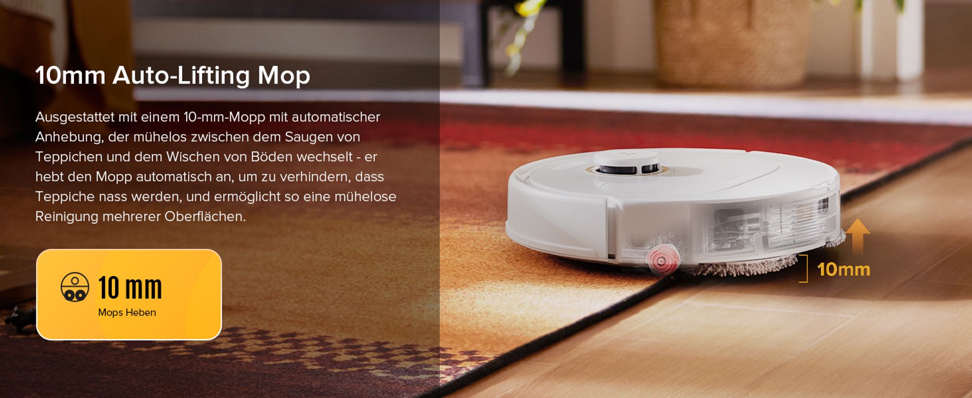 Roborock Qrevo S5V Saugroboter mit Wischfunktion, 12.000Pa, Zero-Tangle System, Warmlufttrocknung, Multifunktions-Dockingstation (Weiß)