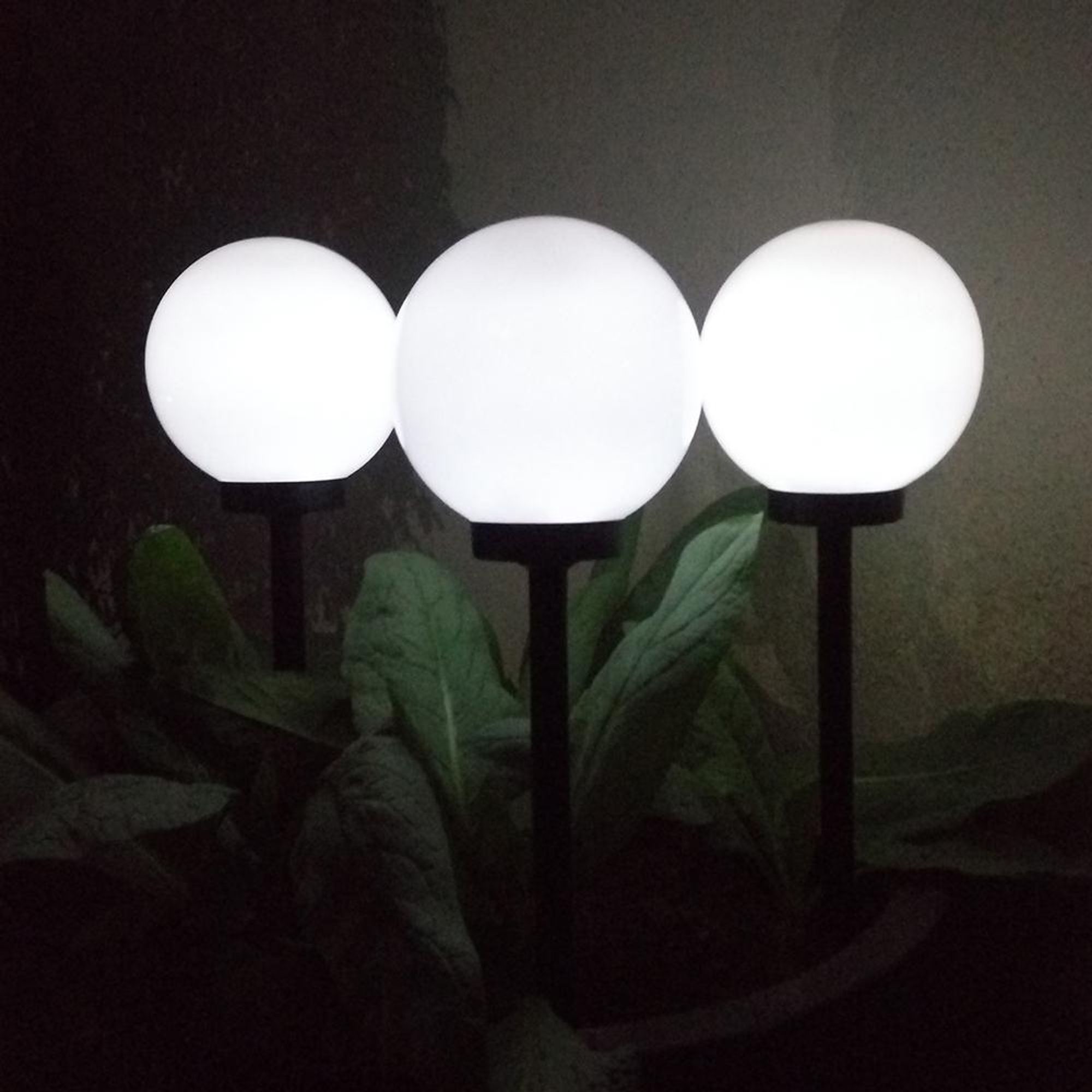 Solar Kugellampe Leuchtkugel Solarlampe Gartenlampe Dämmerungssensor Weiß