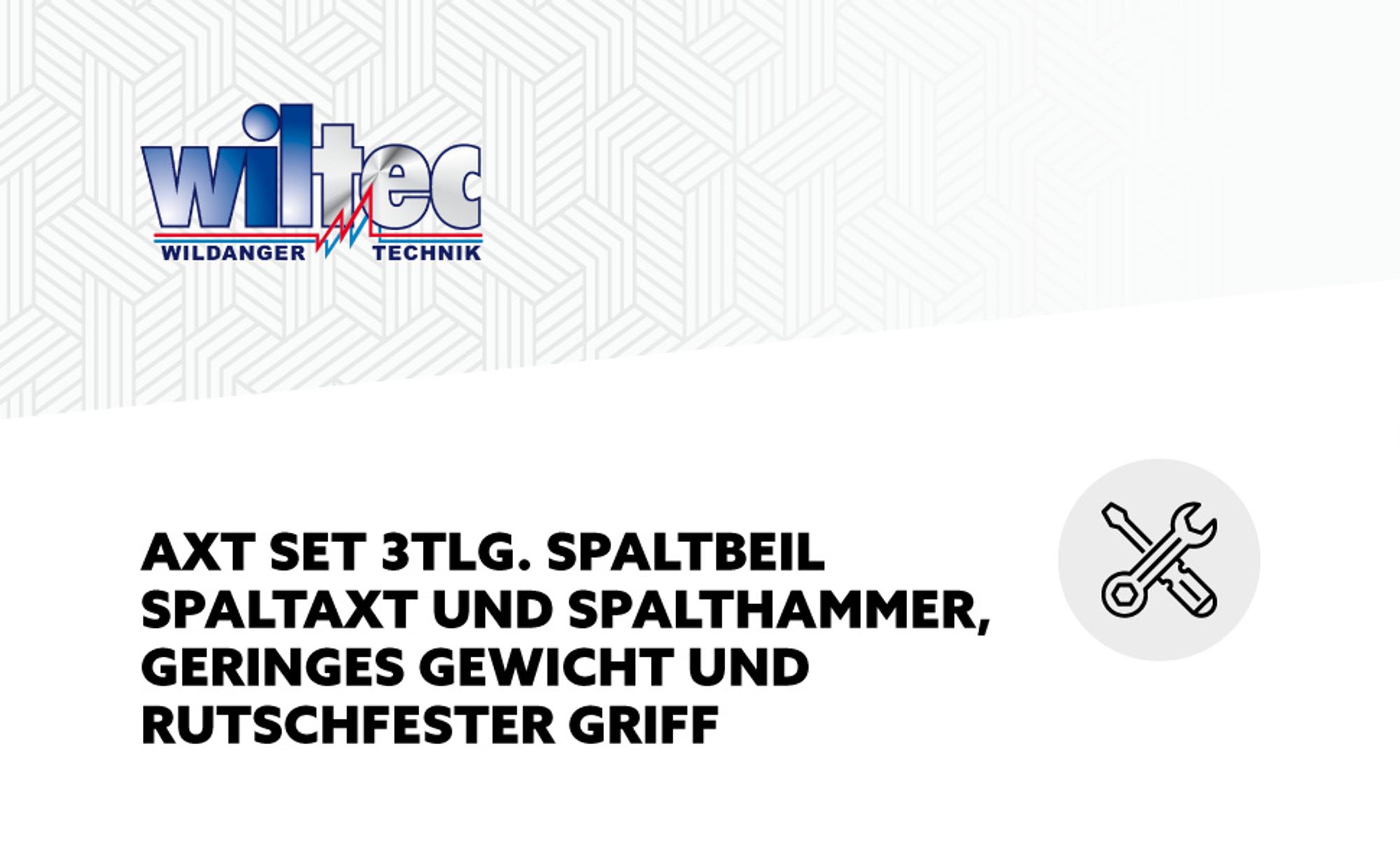Wiltec Axt Set 3tlg. Spaltbeil Spaltaxt und Spalthammer, geringes Gewicht und rutschfester Griff