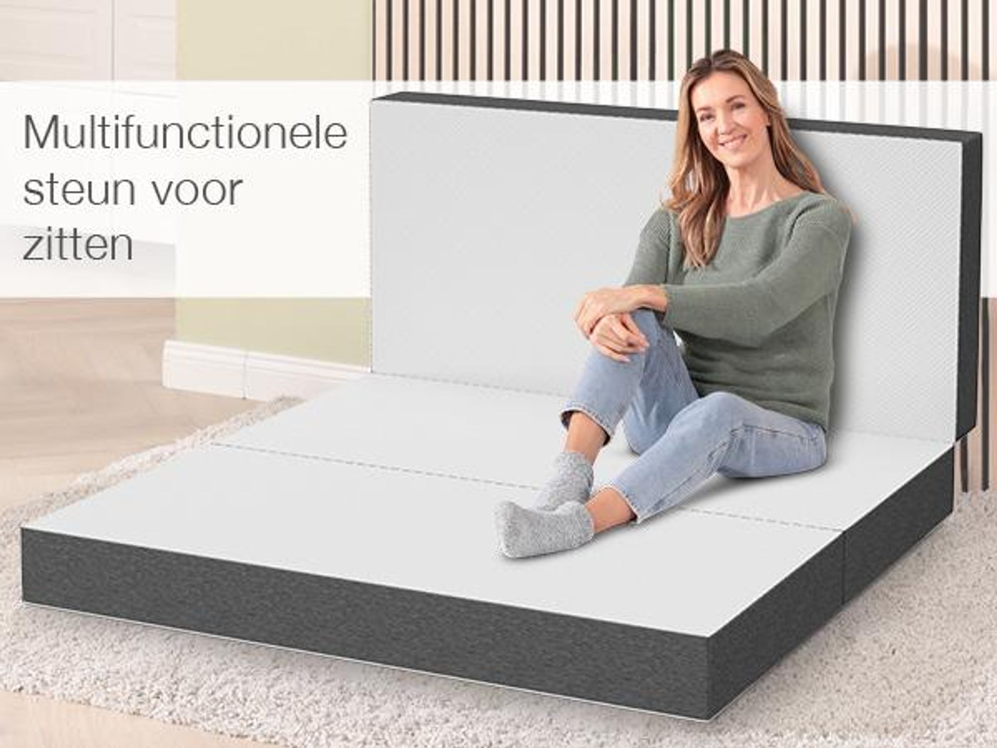 ELONEO Premium Visco Klapbed 160x200 cm, extra hoog 15 cm, inklapbaar gastenbed, opvouwbaar matras, inklapbaar matras, geschikt voor rugklachten, reismatras, inklapbaar gastenbed, wasbaar klapbed