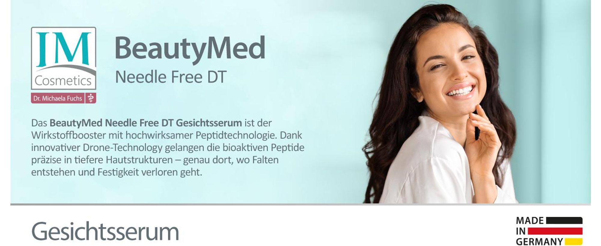 Genius IM Cosmetics BeautyMed Needle Free DT Gesichtsserum 50 ml - Anti-Aging Serum mit Hyaluronsäure für straffere & glattere Haut Dr. Michaela Fuchs