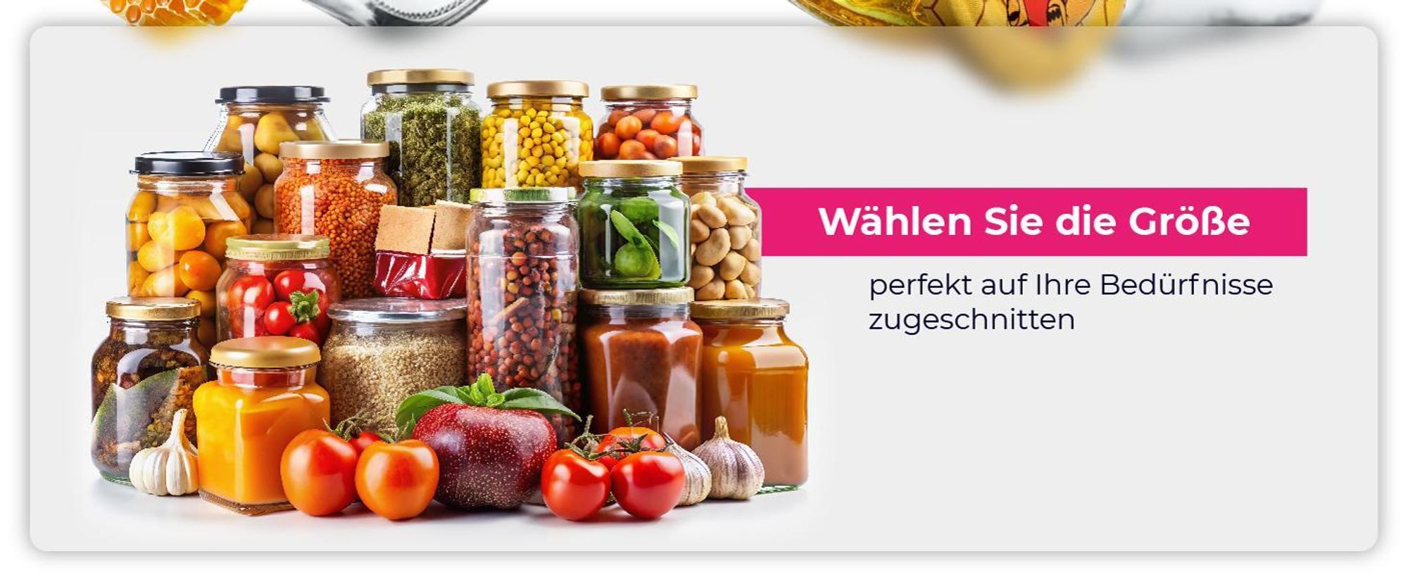 KADAX Einmachgläser mit Deckel "Raja", Einmachgläser, 300ml, 50 Stück, Deckel mit Bienenmuster