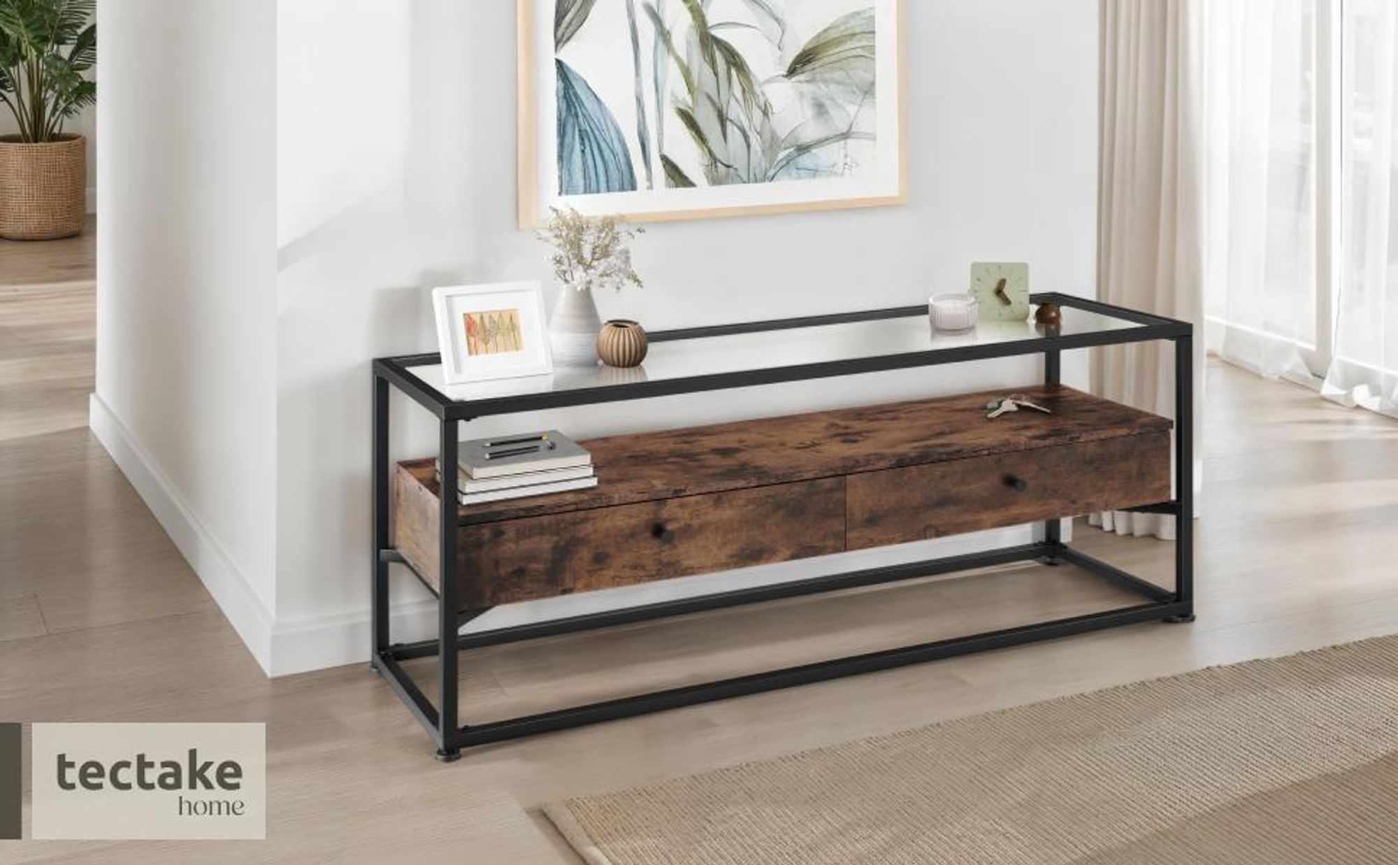 tectake® Sideboard Maidenhead Industrial Style 121,5 x 41,5 x 50,5 cm